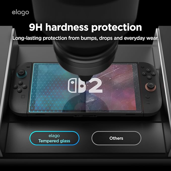 Elago Nintendo Switch 2 Tempered Glass Screen Protector