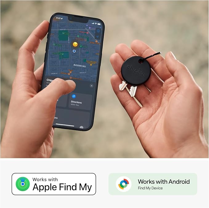 Chipolo POP 4 Pack - Tracking tag compatible with the Apple Find My or Google's Find My Device (Black)