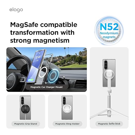 Elago Samsung Galaxy Z Fold 7 Magnetic Clear Case