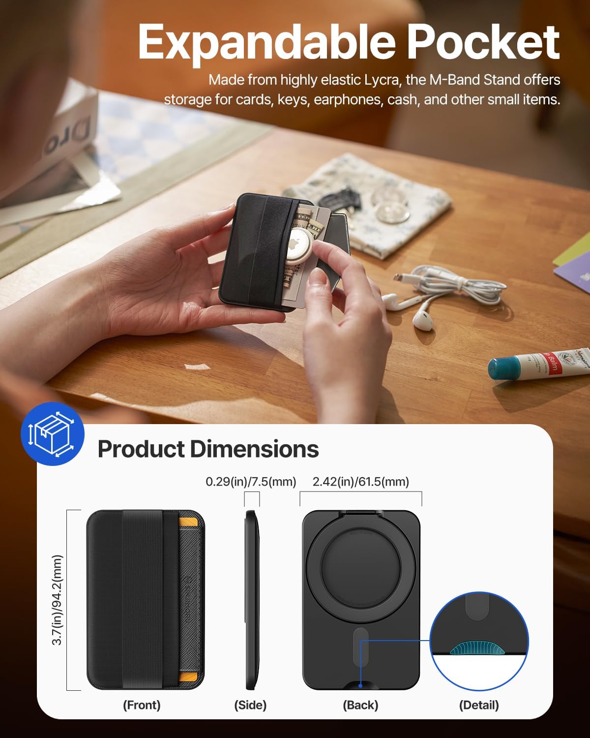 Sinjimoru MagSafe Wallet M-Band Stand