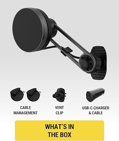 Scosche Charge Elite 3-in-1 Fast Wireless Charging Qi2 MagSafe Car Mount Charger