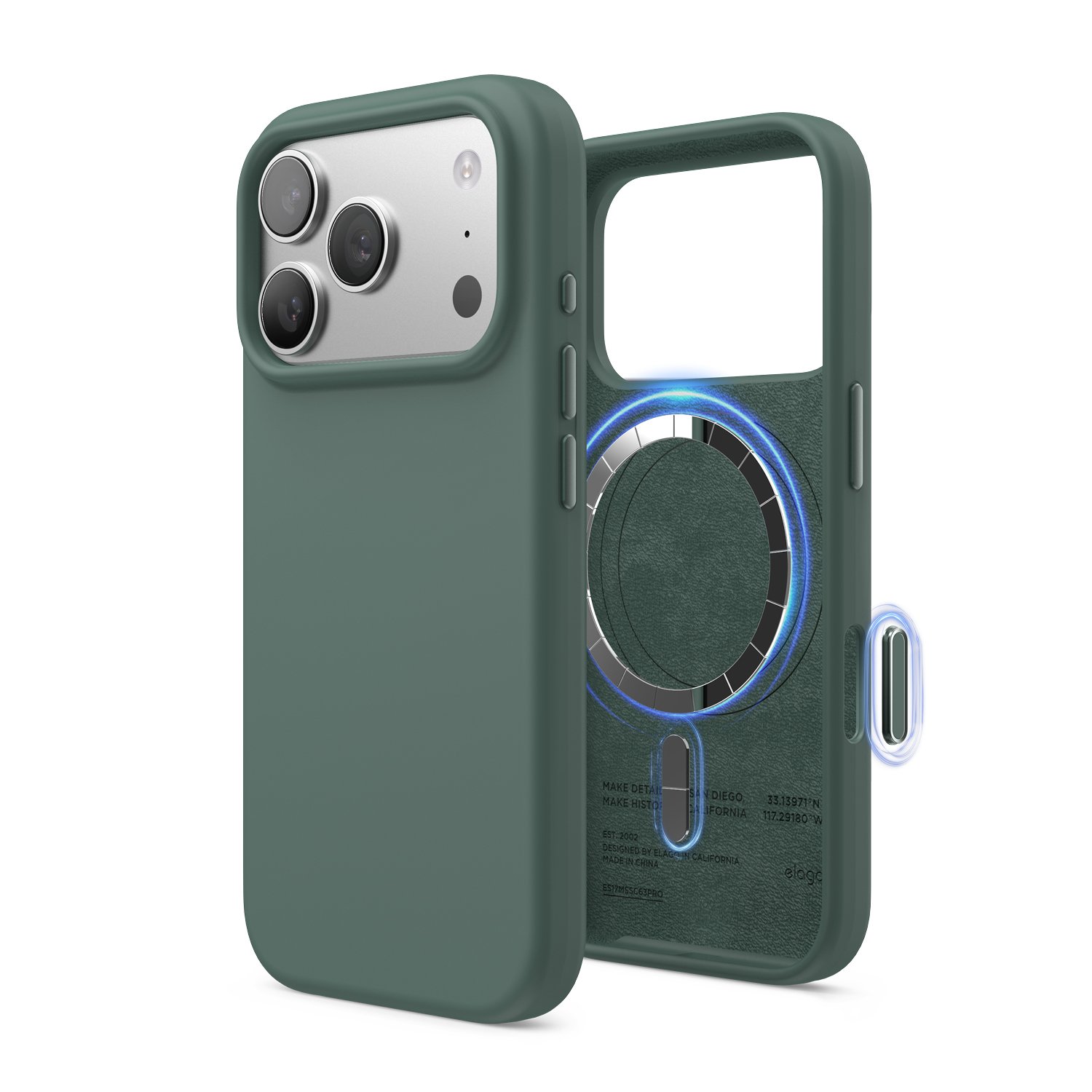 Elago iPhone 17 Pro Magnetic Silicone Case (Camera Control Key Included)