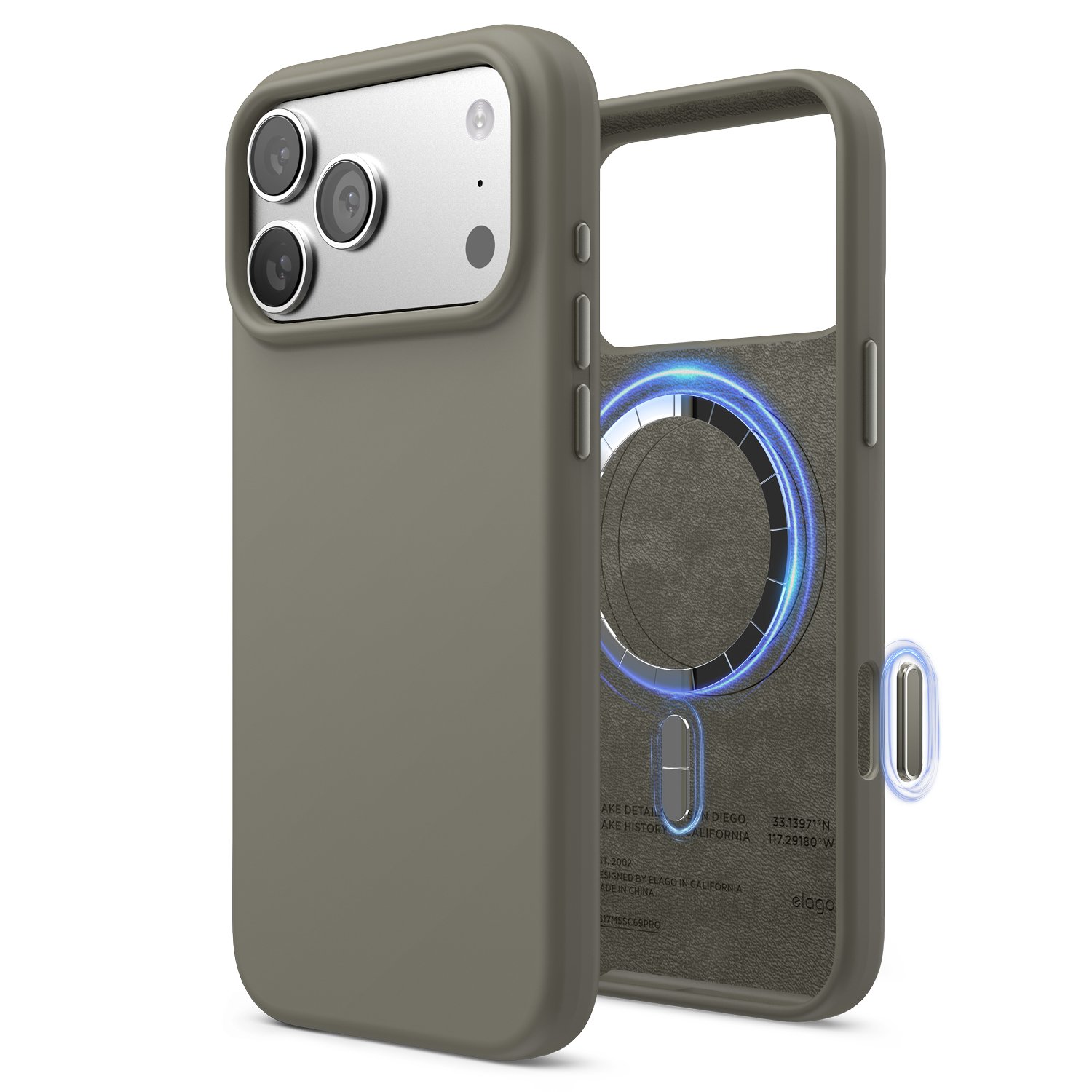 Elago iPhone 17 Pro Magnetic Silicone Case (Camera Control Key Included)