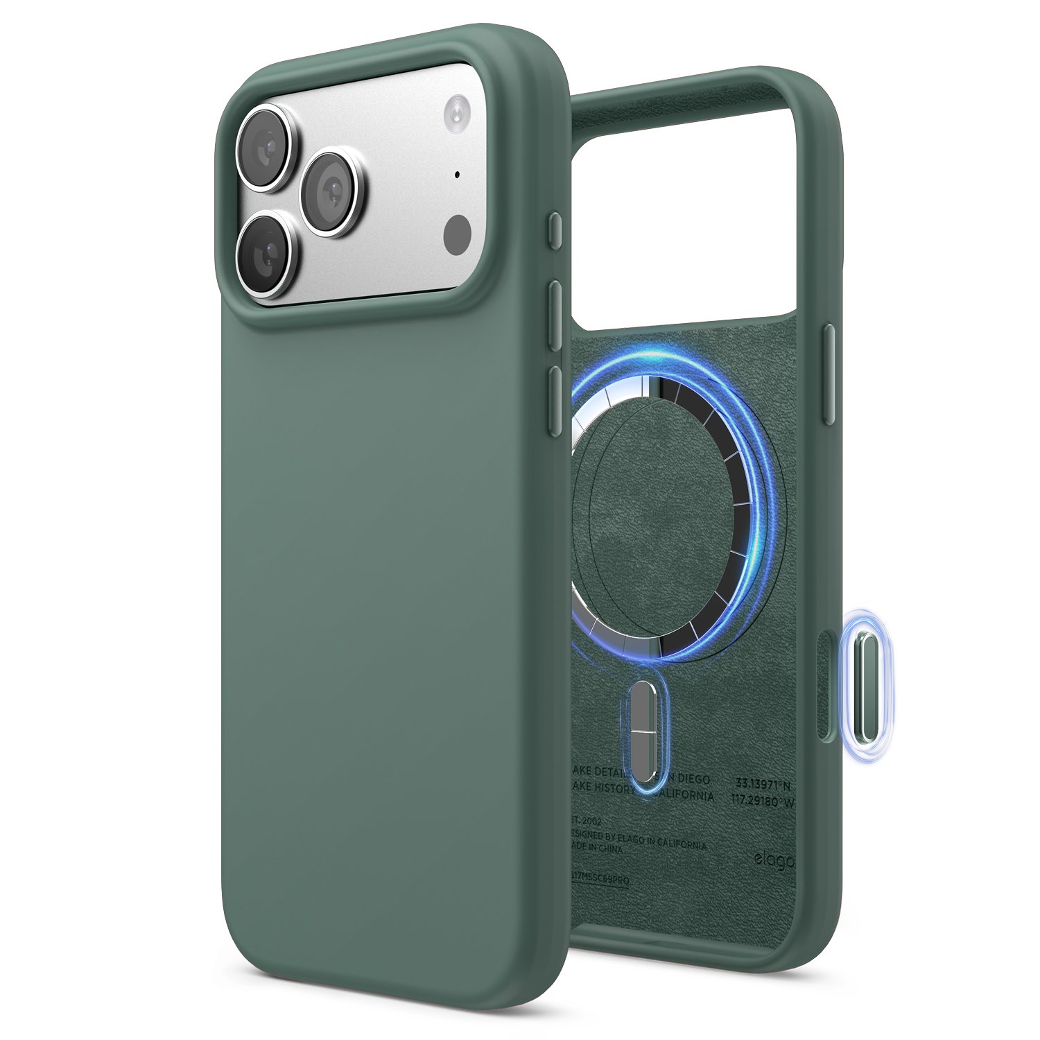 Elago iPhone 17 Pro Max Magnetic Silicone Case (Camera Control Key Included)