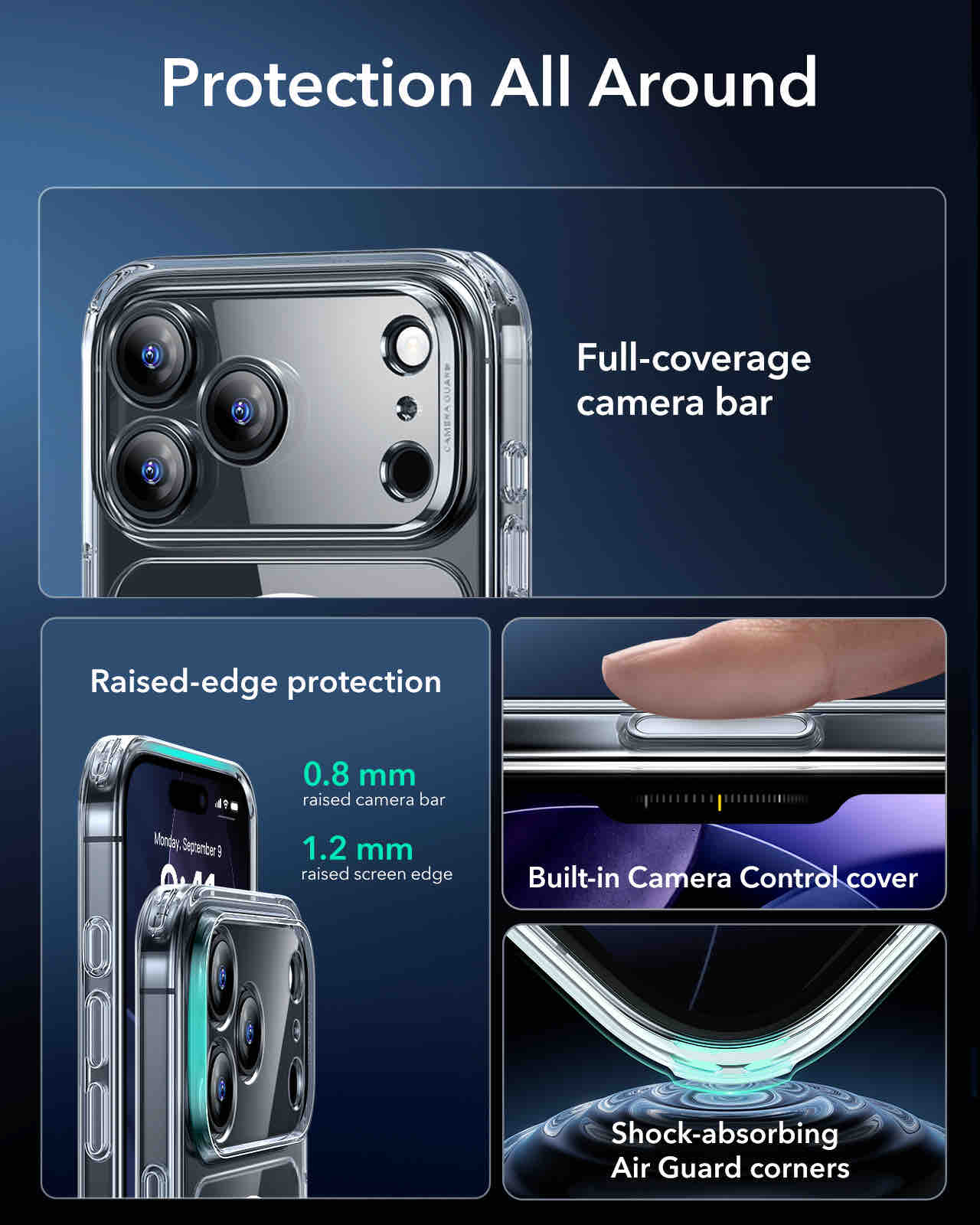 ESR iPhone 17 Pro Max Halolock Classic Hybrid (Camera Control Button)+ Screen Protector Set