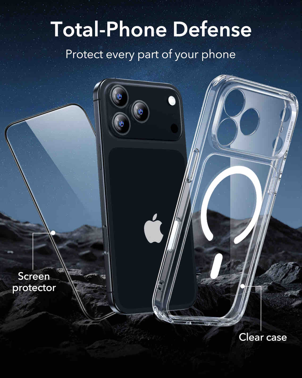 ESR iPhone 17 Pro Max Halolock Classic Hybrid (Camera Control Button)+ Screen Protector Set