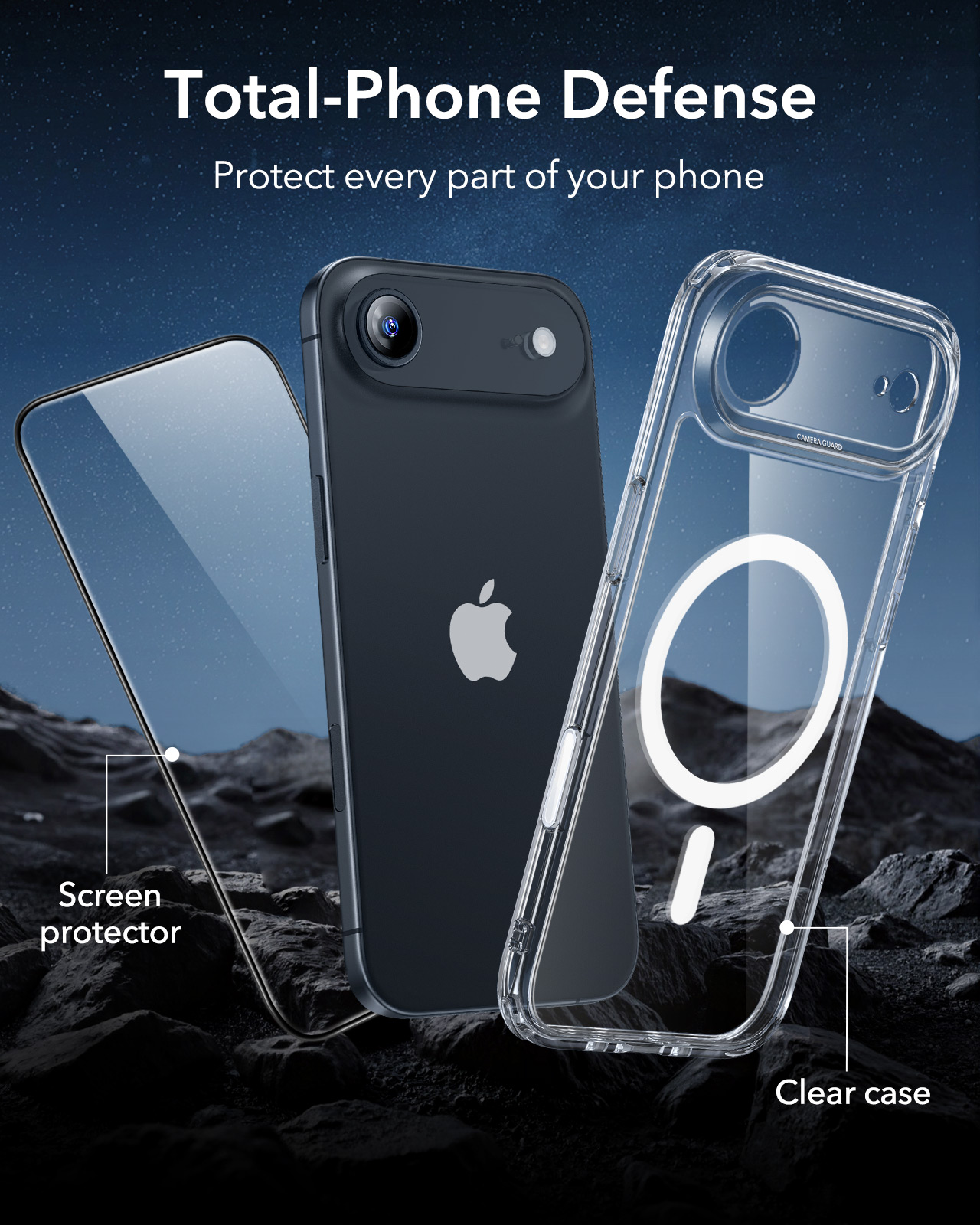 ESR iPhone 17 Air Halolock Classic Hybrid (Camera Control Button)+ Screen Protector Set