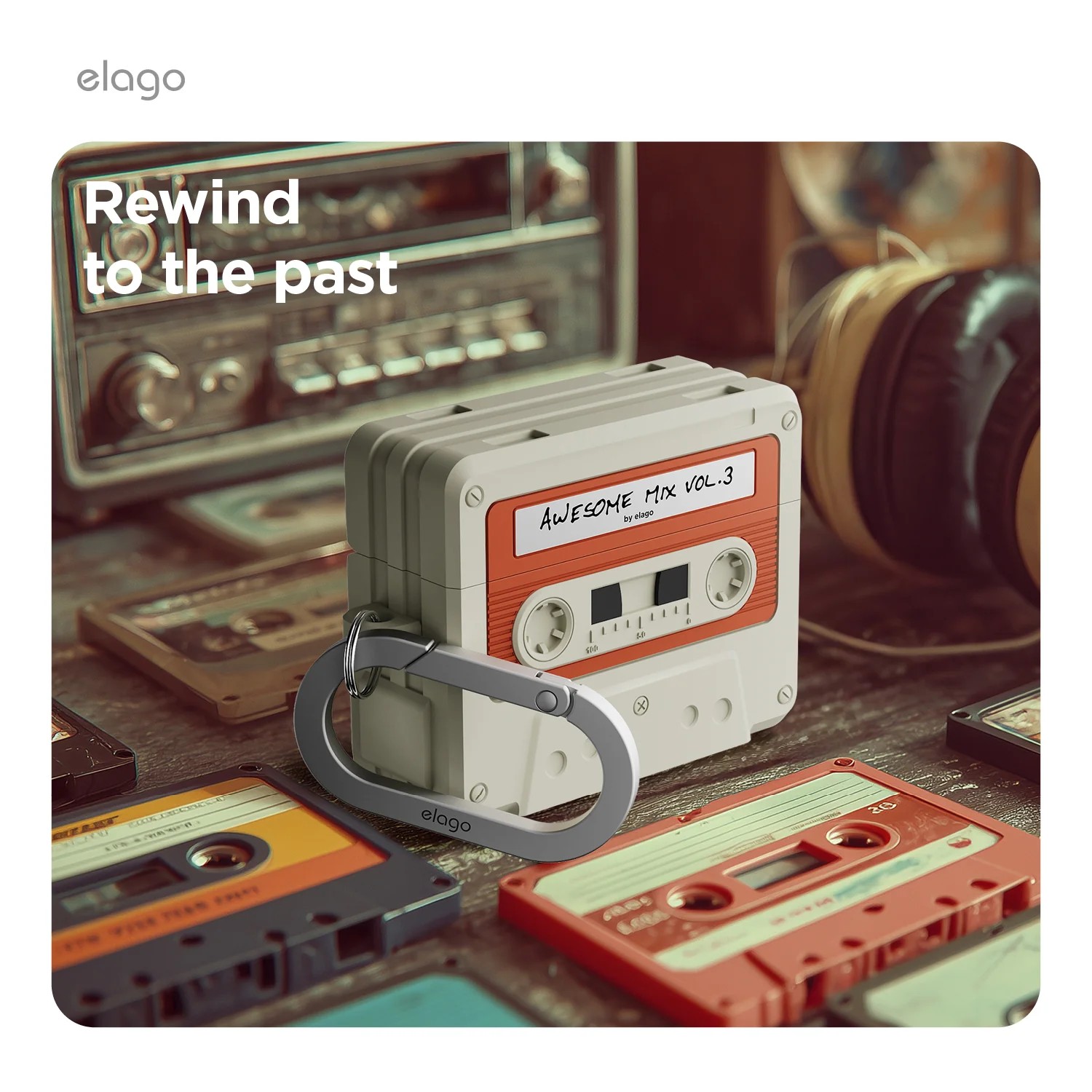 Elago AirPods Pro 3 Cassette Tape Classic Hang Case