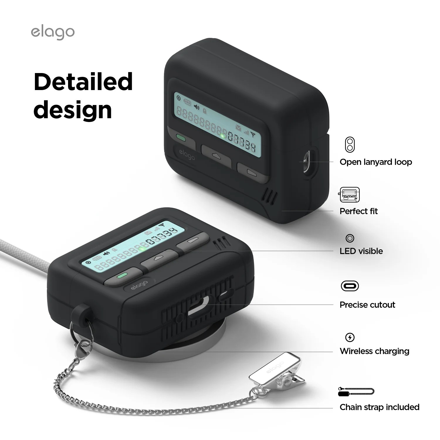 Elago AirPods Pro 3 Pager Case (Key Chain Included)