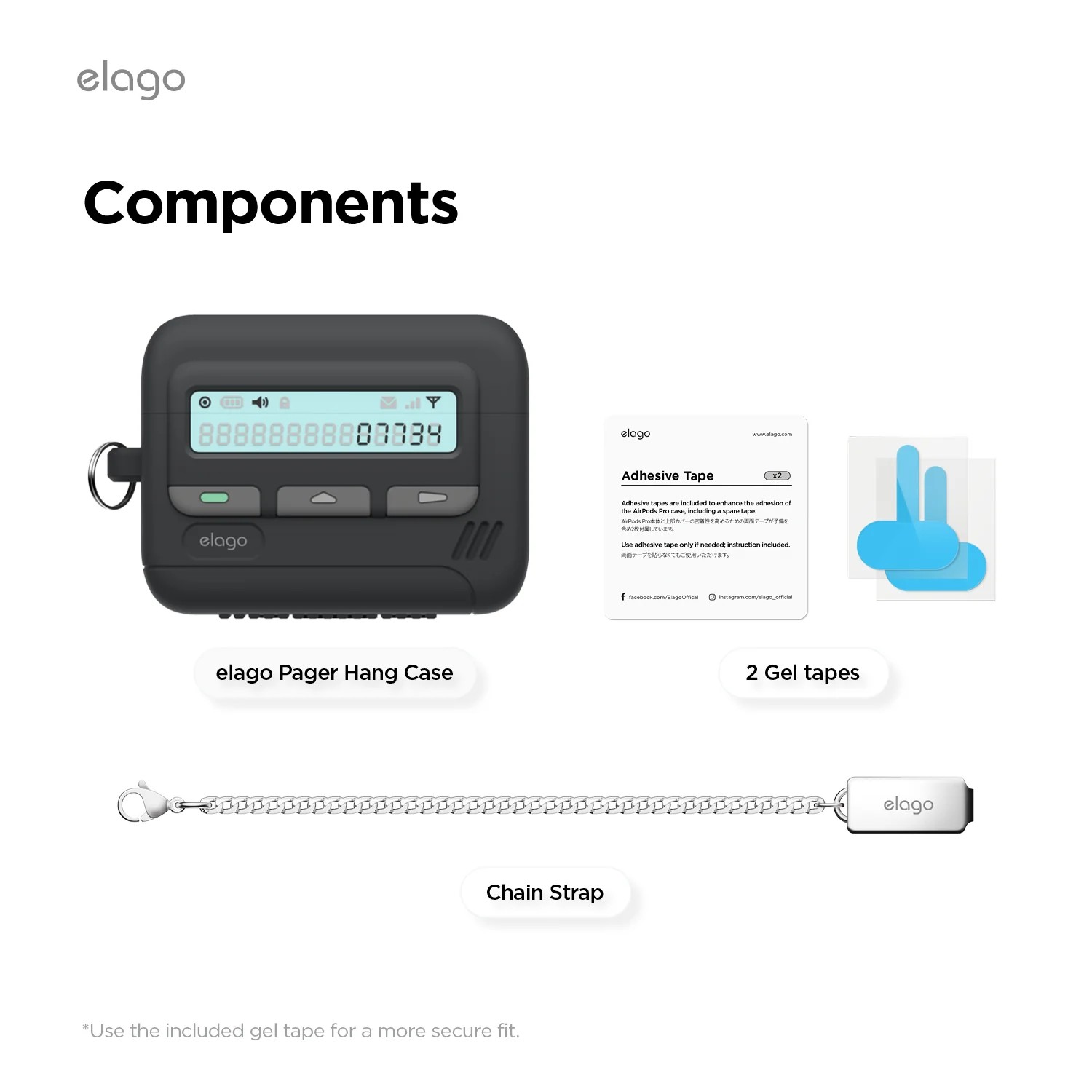 Elago AirPods Pro 3 Pager Case (Key Chain Included)
