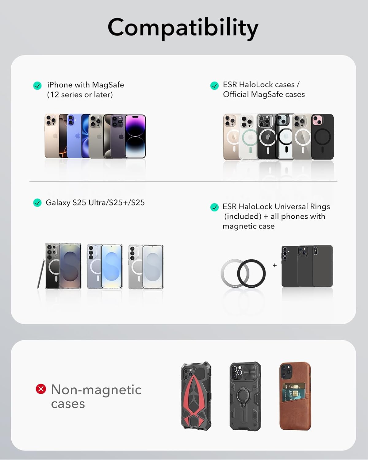 ESR HaloLock Magnetic Car Vent/Dashboard Phone Mount