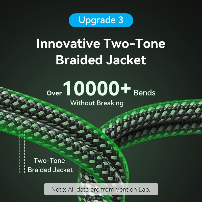 Vention Cotton Braided Ultra Thin HDMI-A Male to Male HD Cable 8K 1M Aluminum Alloy Type