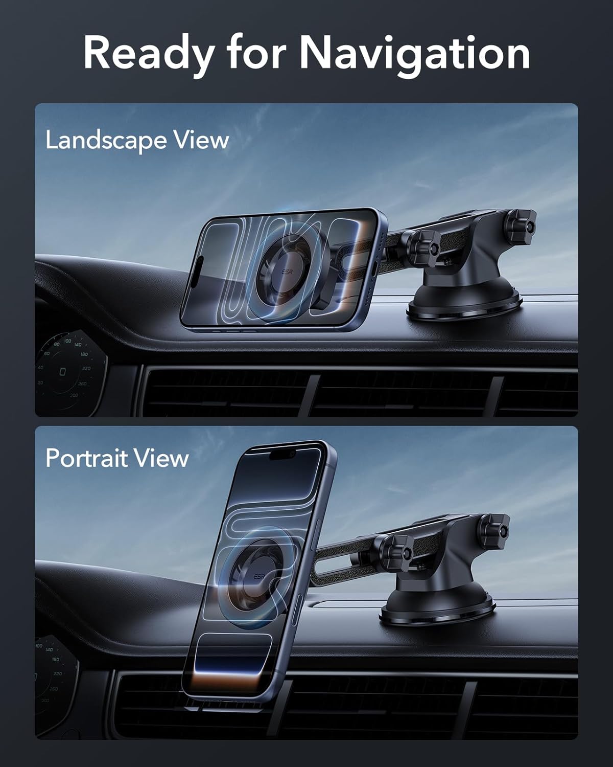 ESR HaloLock Magsafe Dashboard/Windshield Phone Mount