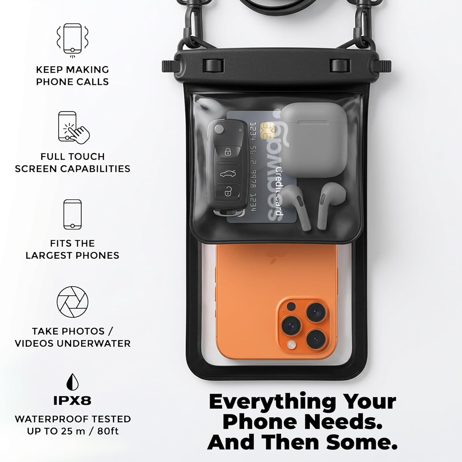 SEAWAG SMARTPHONE WATERPROOF CASE  6.9" WITH ADDITIONAL POCKET