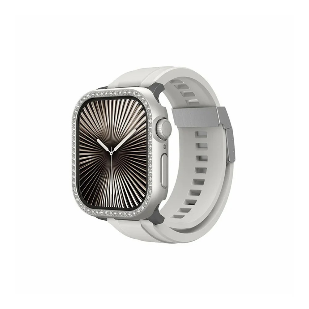 AMAZINGTHING GLAMOUR GLEAMFIT CASE FOR APPLE WATCH SERIES 11/10 42MM